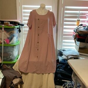 Emily Rose Pink Buttoned Midi Sundress